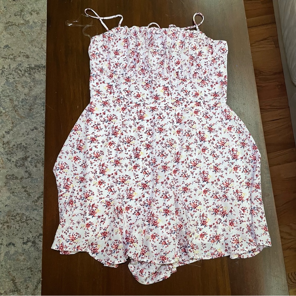 Floral Print Shorts Romper